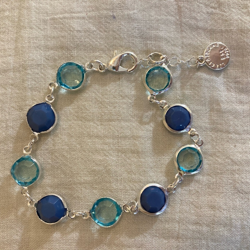 Liz Claiborne Bezel Set Blue Crystals Bracelet‎